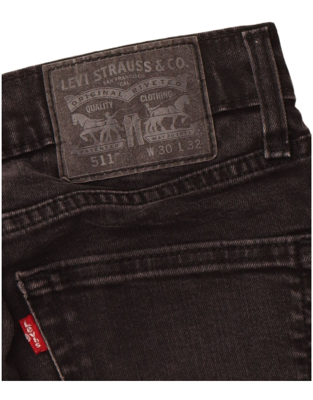 Levi's Herren 511 Slim Jeans W30 L24 schwarze Baumwolle