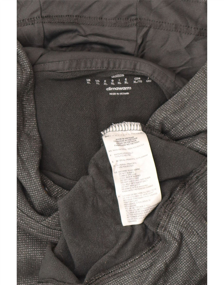 ADIDAS Herren Climawarm Hoodie Pullover XL Grau geflecktes Polyester