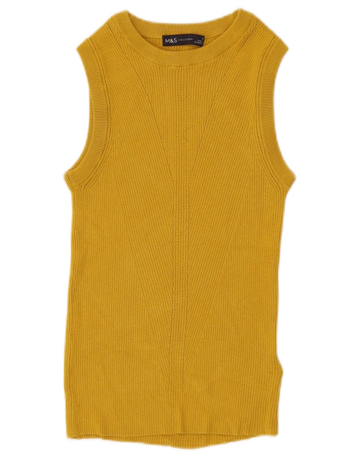 Marks & Spencer Damen Weste Tank Top UK 12 Mittelgelbe Viskose