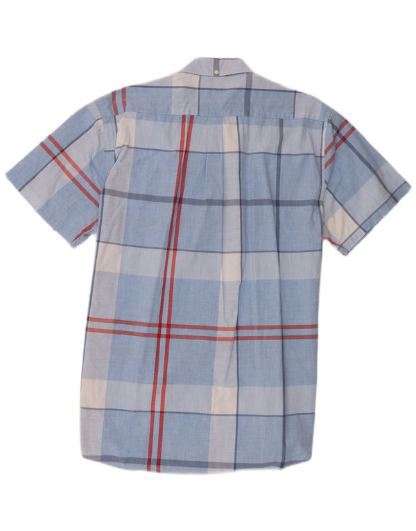 Barbour Herren Tailored Fit Kurzarmhemd XL Blau karierte Baumwolle