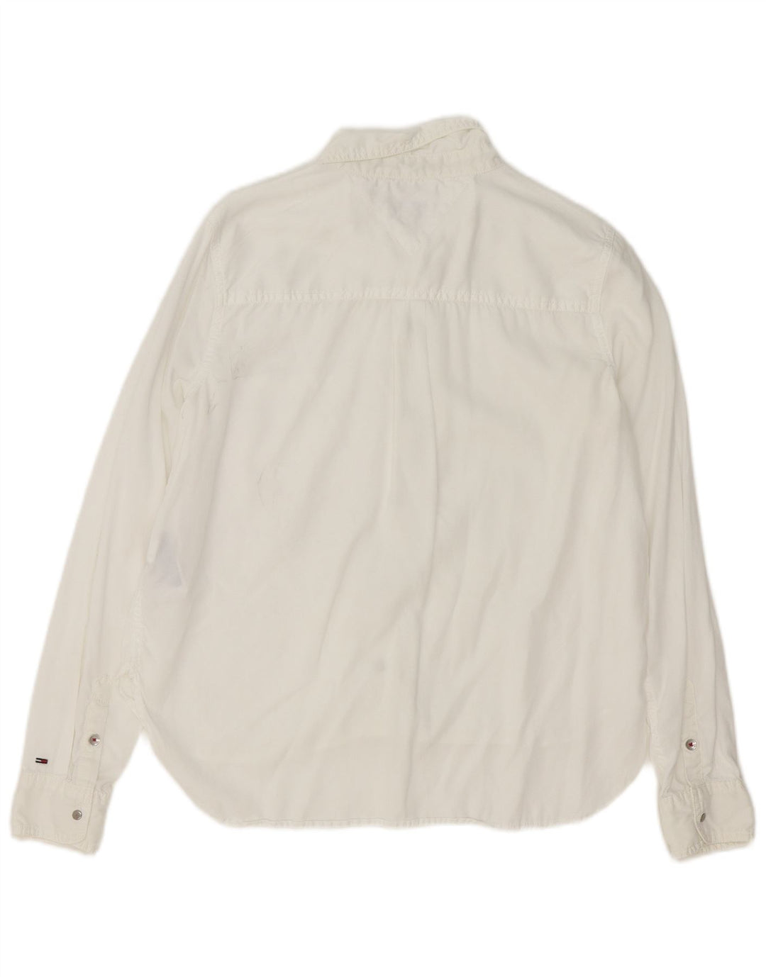 Tommy Hilfiger Damen-Hemd UK 14 Mittelweißes Lyocell
