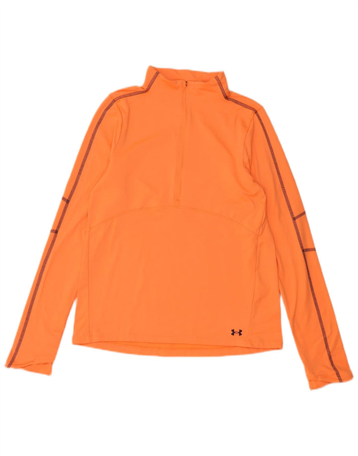 Under Armour Herren-Pullover-Trainingsanzugoberteil mit Reißverschluss, Größe S, Orange, Polyester