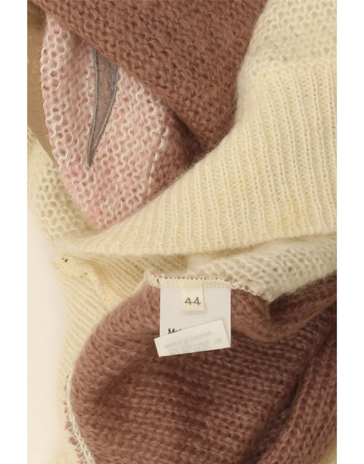 VINTAGE Womens Roll Neck Jumper Sweater IT 44 Medium Beige Classic Vintage Vintage and Second-Hand Vintage from Messina Hembry 