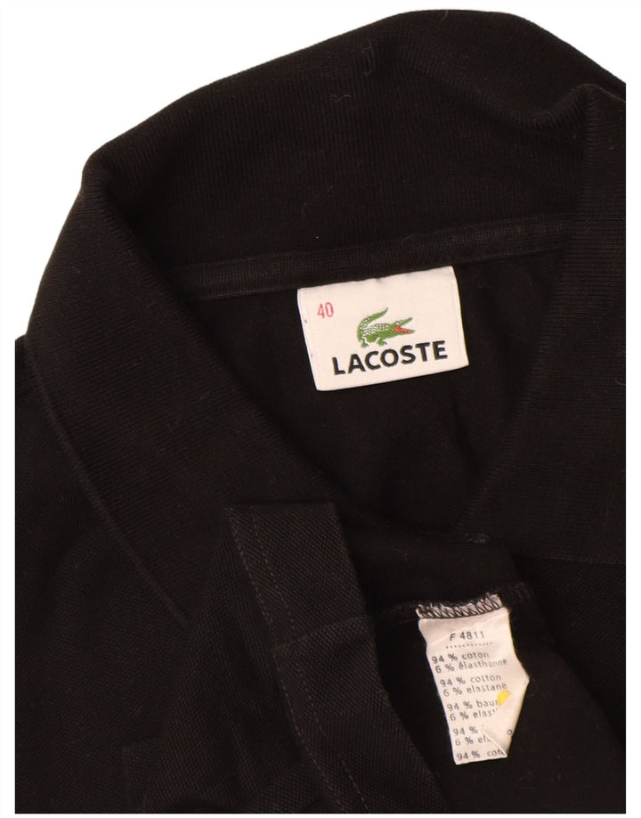 Lacoste Damen Langarm-Poloshirt, Größe 40, mittelschwarz, Baumwolle