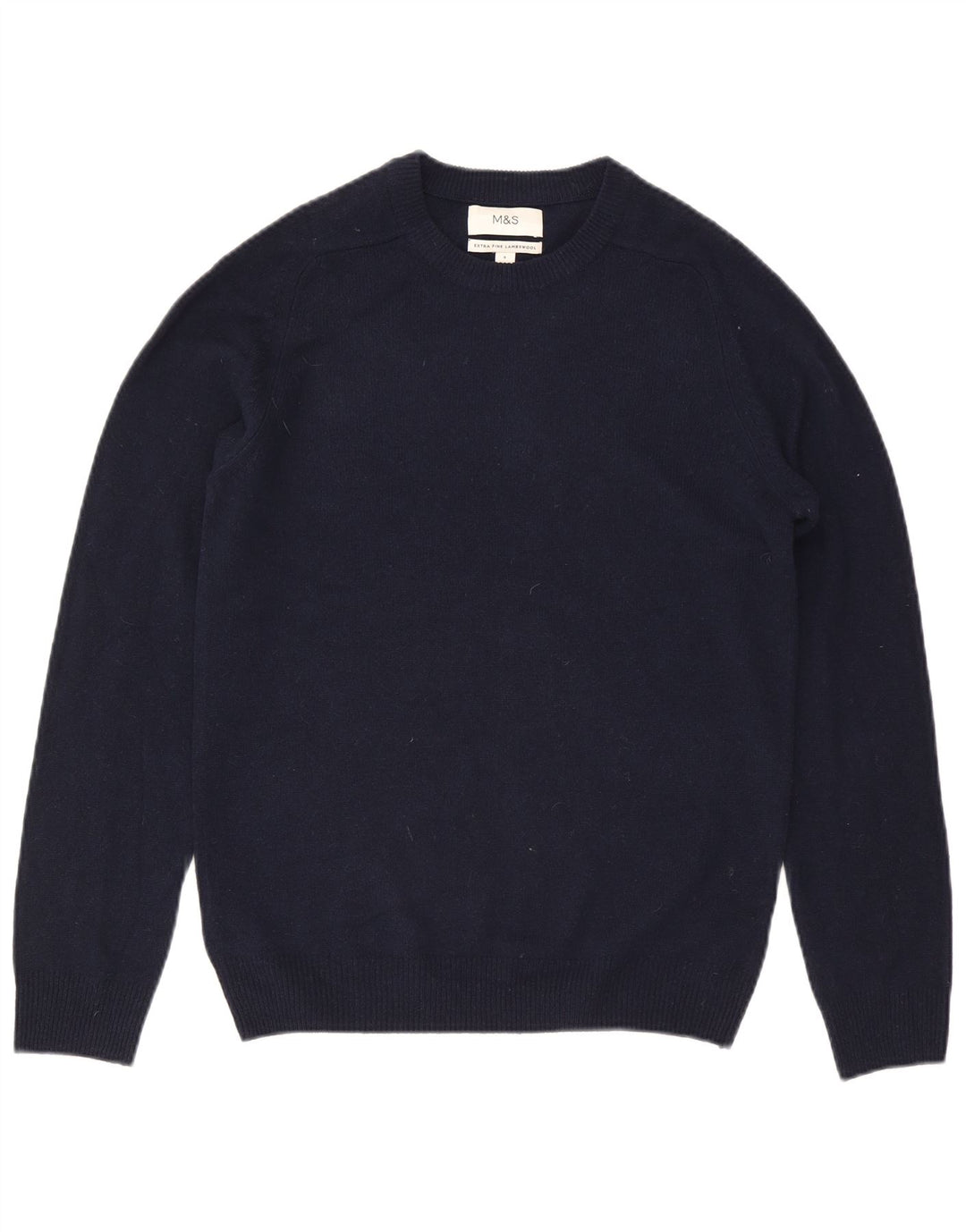 Marks & Spencer Herren-Pullover mit Rundhalsausschnitt, Größe S, marineblaue Wolle