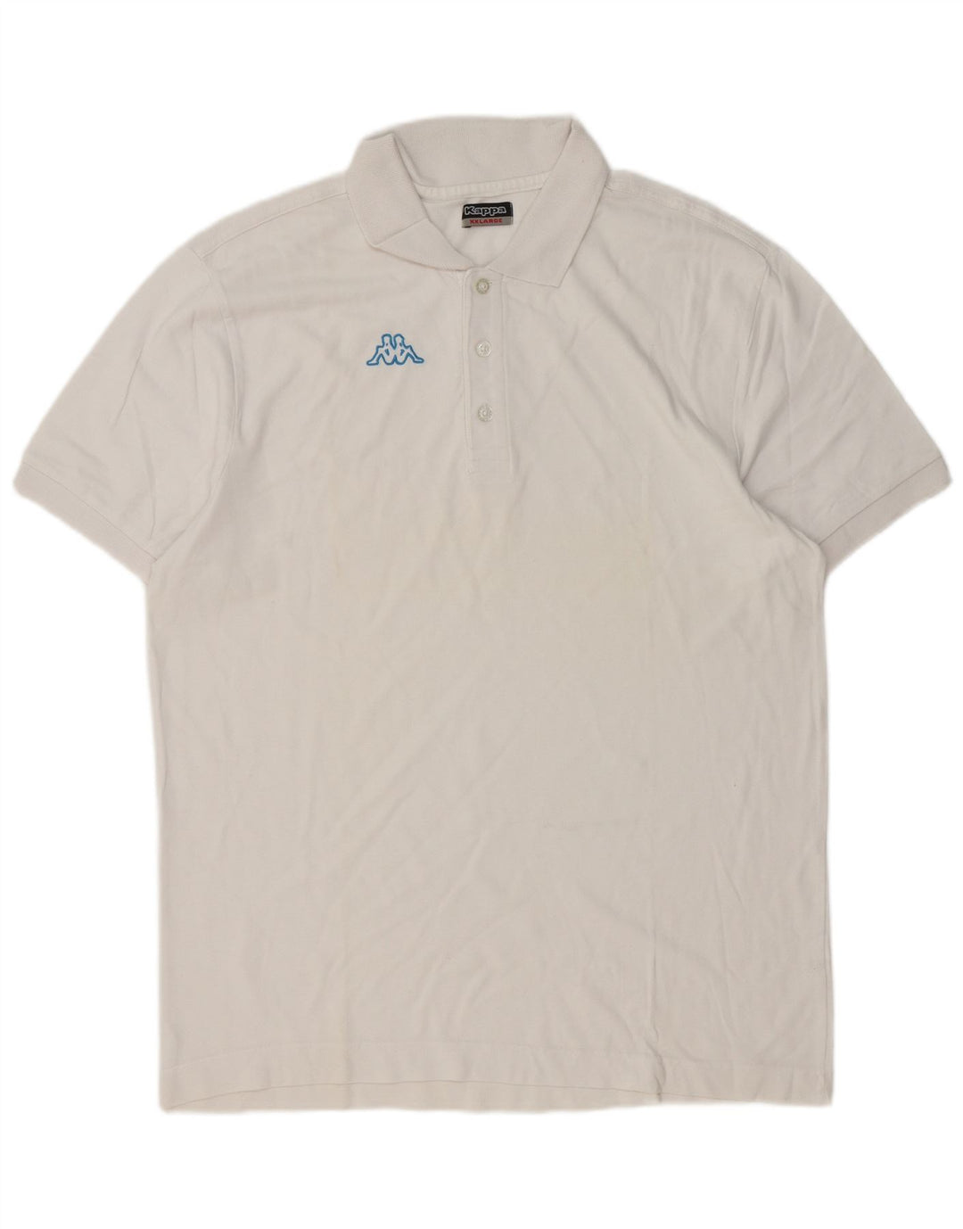 Kappa Herren-Poloshirt mit Grafik, 2XL, weiße Baumwolle