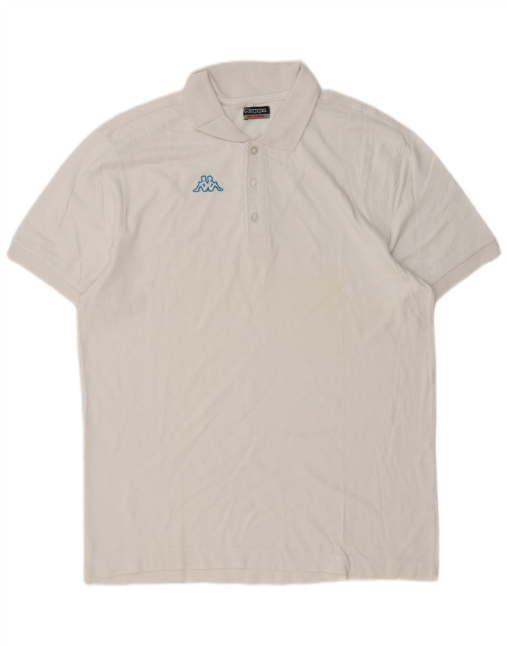 Kappa Herren-Poloshirt mit Grafik, 2XL, weiße Baumwolle