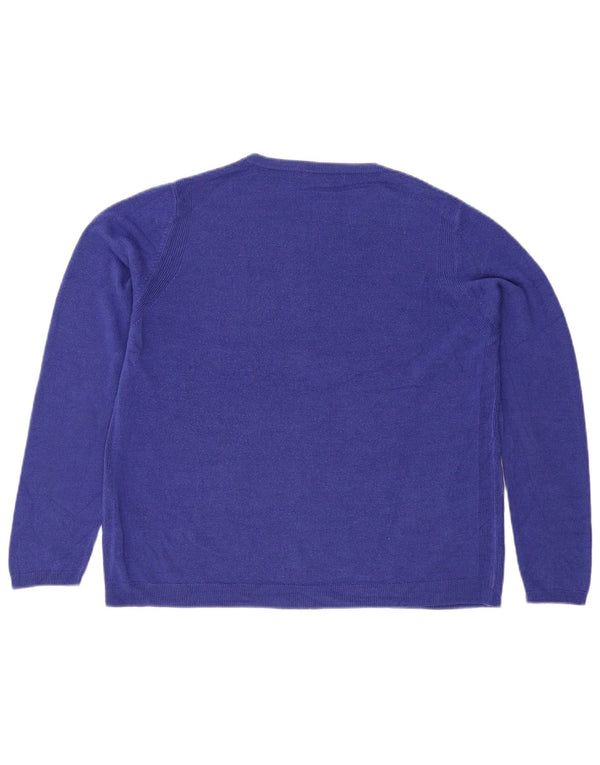 Marks & Spencer Damen-Pullover mit Rundhalsausschnitt, Gr. 18, XL, Blau, Acryl