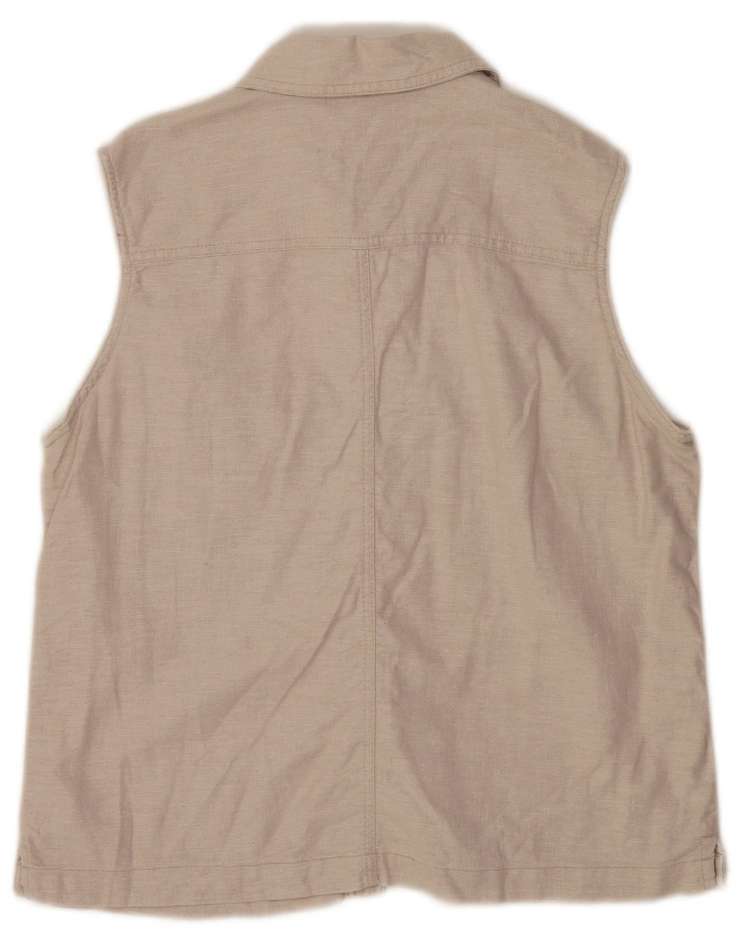 Faded Glory Damen-Hemdbluse, ärmellos, Größe 46, Grau, Leinen