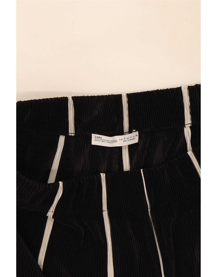 Zara Damen Cullotes Capri-Hose, Größe S, W26, L22, Schwarz gestreift