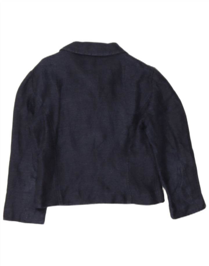 Aspesi Damen Pea Coat mit 3/4-Ärmeln, IT 40, Small, Blau, Leinen