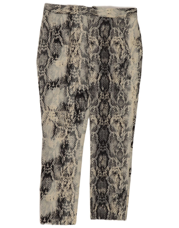 Schmale, verkürzte Damenhose von Zara, mittelgroß, W28, L26, blauer Tierdruck