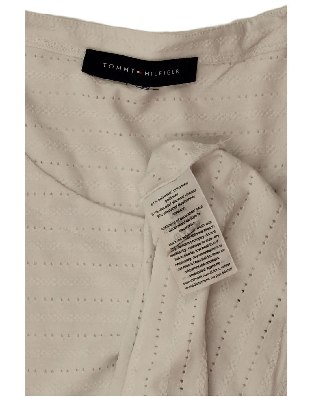 TOMMY HILFIGER Damen Ärmelloses Blusenoberteil UK 18 XL Weiß Polyester