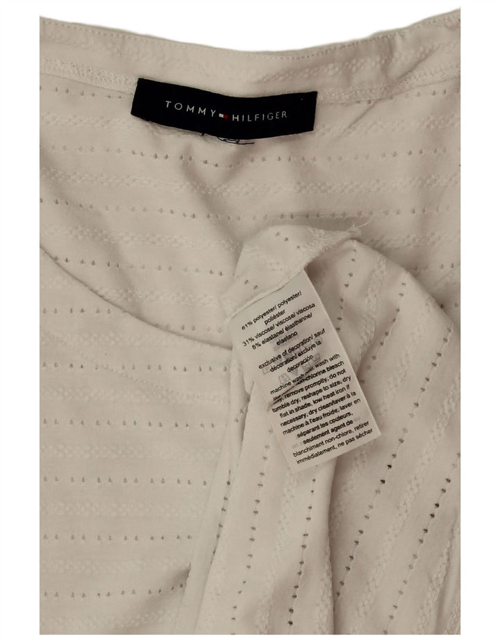 TOMMY HILFIGER Damen Ärmelloses Blusenoberteil UK 18 XL Weiß Polyester