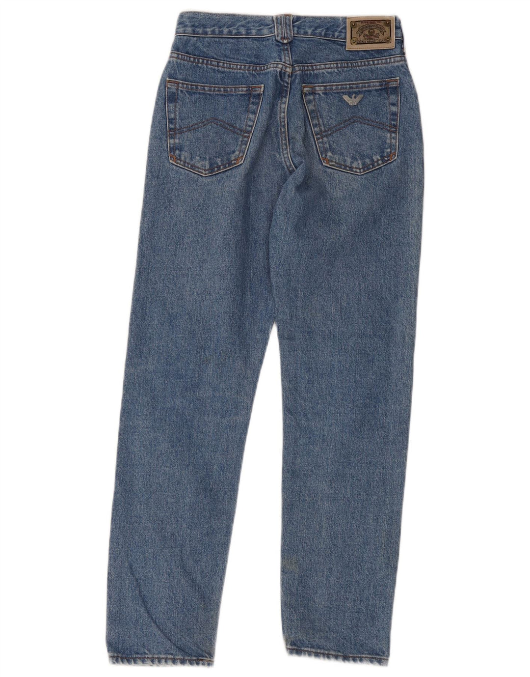 Armani Damen Crop Straight Jeans W28 L26 Blaue Baumwolle