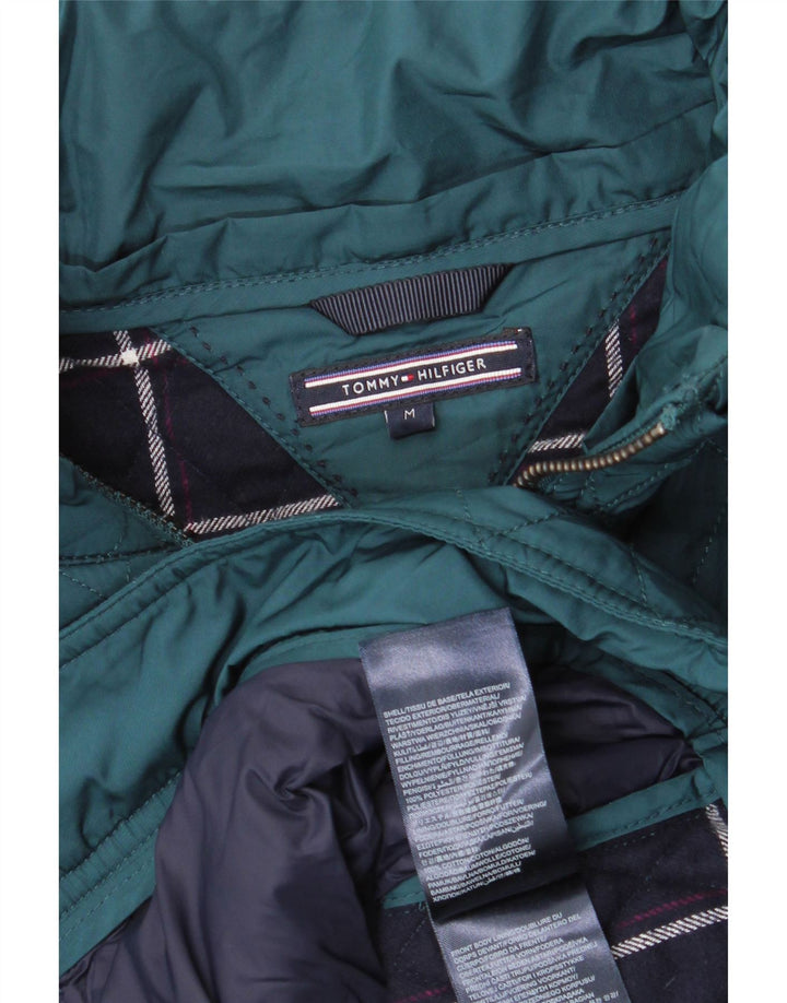 Tommy Hilfiger Damen Crop Quilted Jacket UK 14 Mittelgrüne Baumwolle
