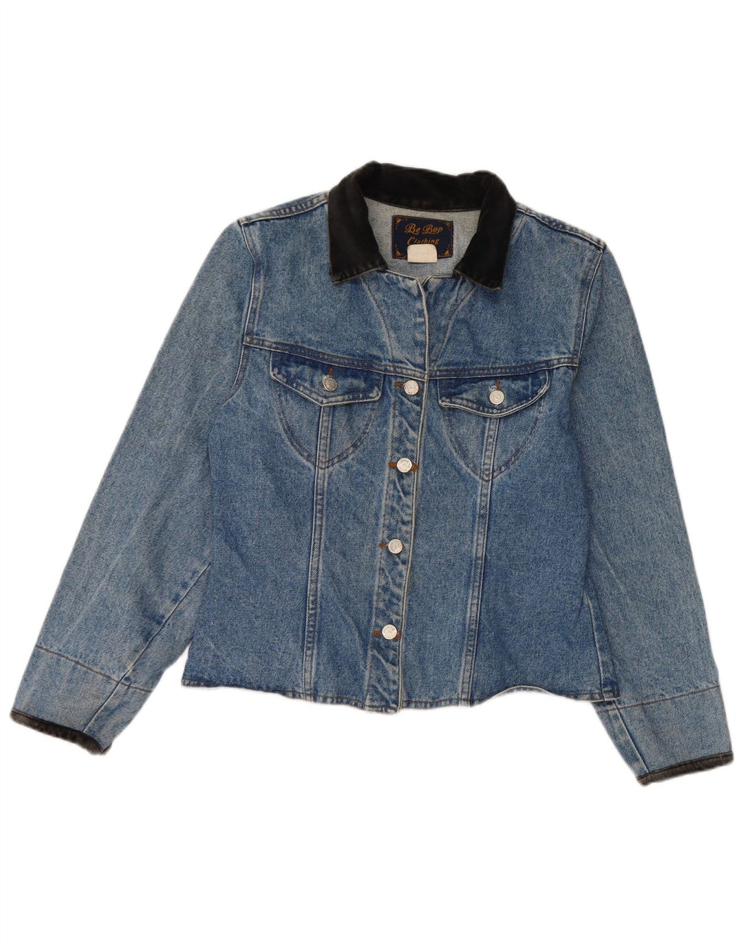 Vintage Damen Jeansjacke UK 14 Große blaue Baumwolle