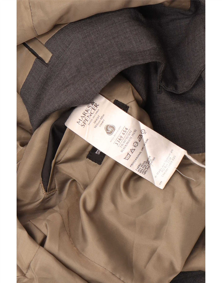 Marks & Spencer Herren-Blazer mit 2 Knöpfen, UK 42, große graue Wolle