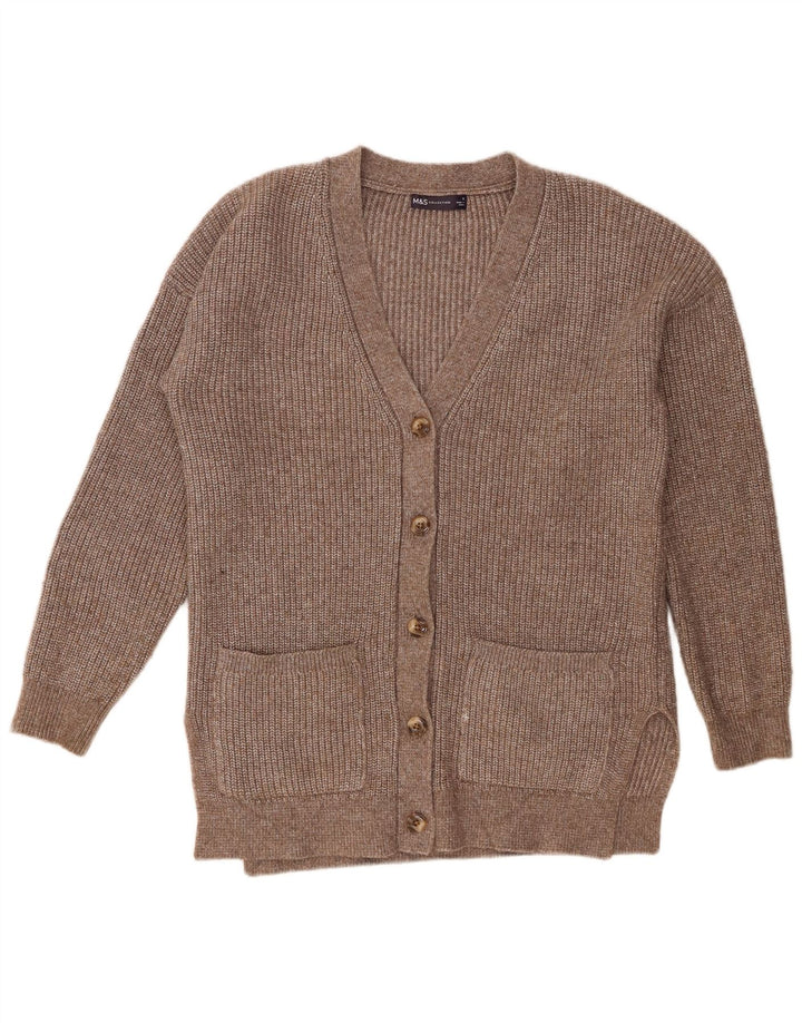 Marks & Spencer Damen-Strickjacke in Übergröße, Gr. 10, Größe S, Braun