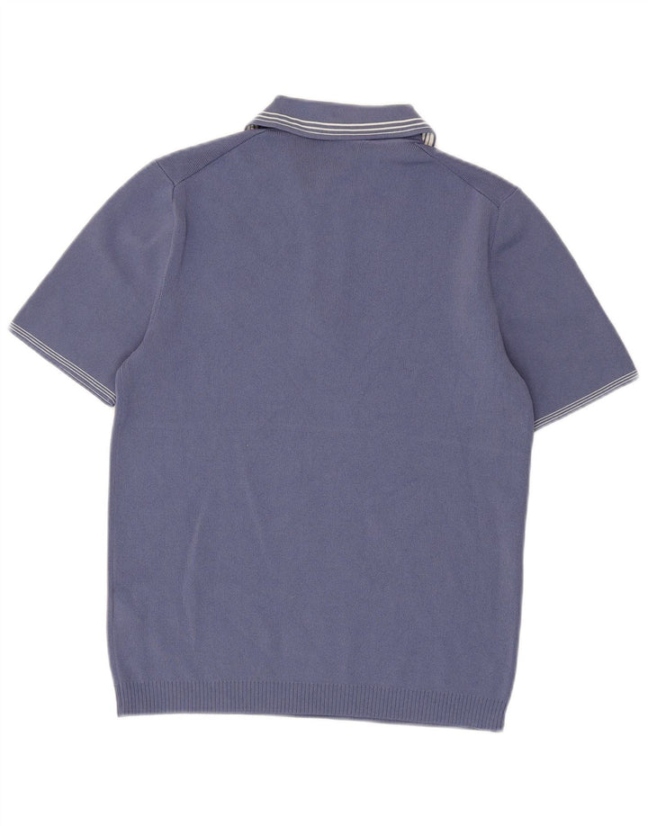 Reiss Herren-Poloshirt mit Reißverschluss, Größe S, blaue Viskose