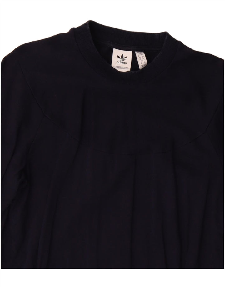 Adidas Damen Sweatshirt Pullover UK 8 Small Marineblau Baumwolle