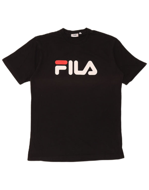 Fila Herren-T-Shirt mit Grafik, Größe S, schwarze Baumwolle