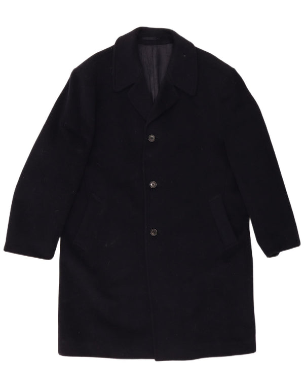 WELLINGTON Mens Overcoat UK 42 XL Navy Blue Wool