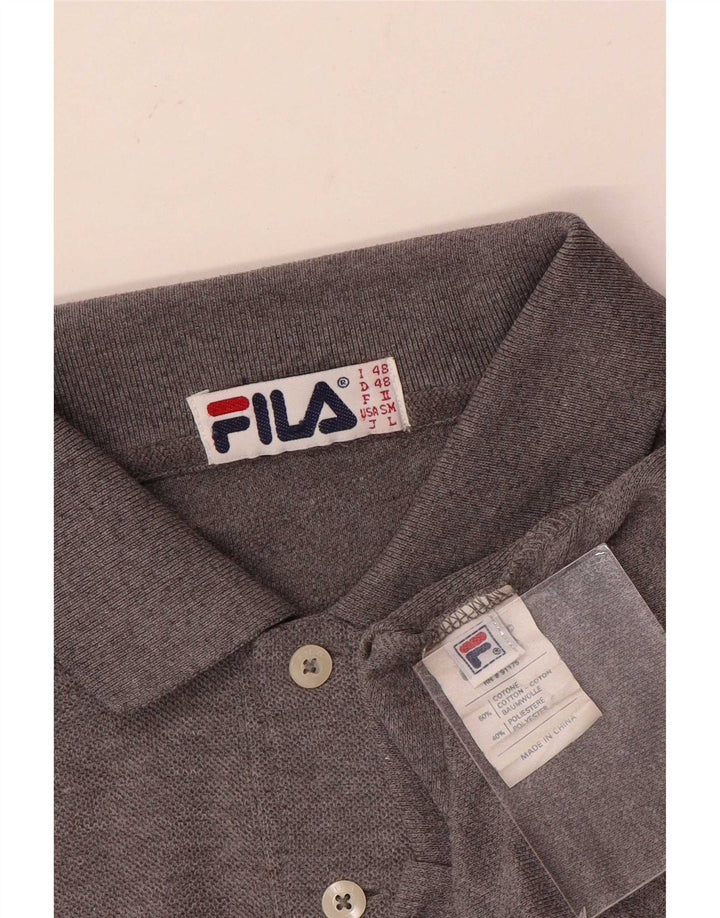 Fila Herren Poloshirt IT 48 mittelgraue Baumwolle