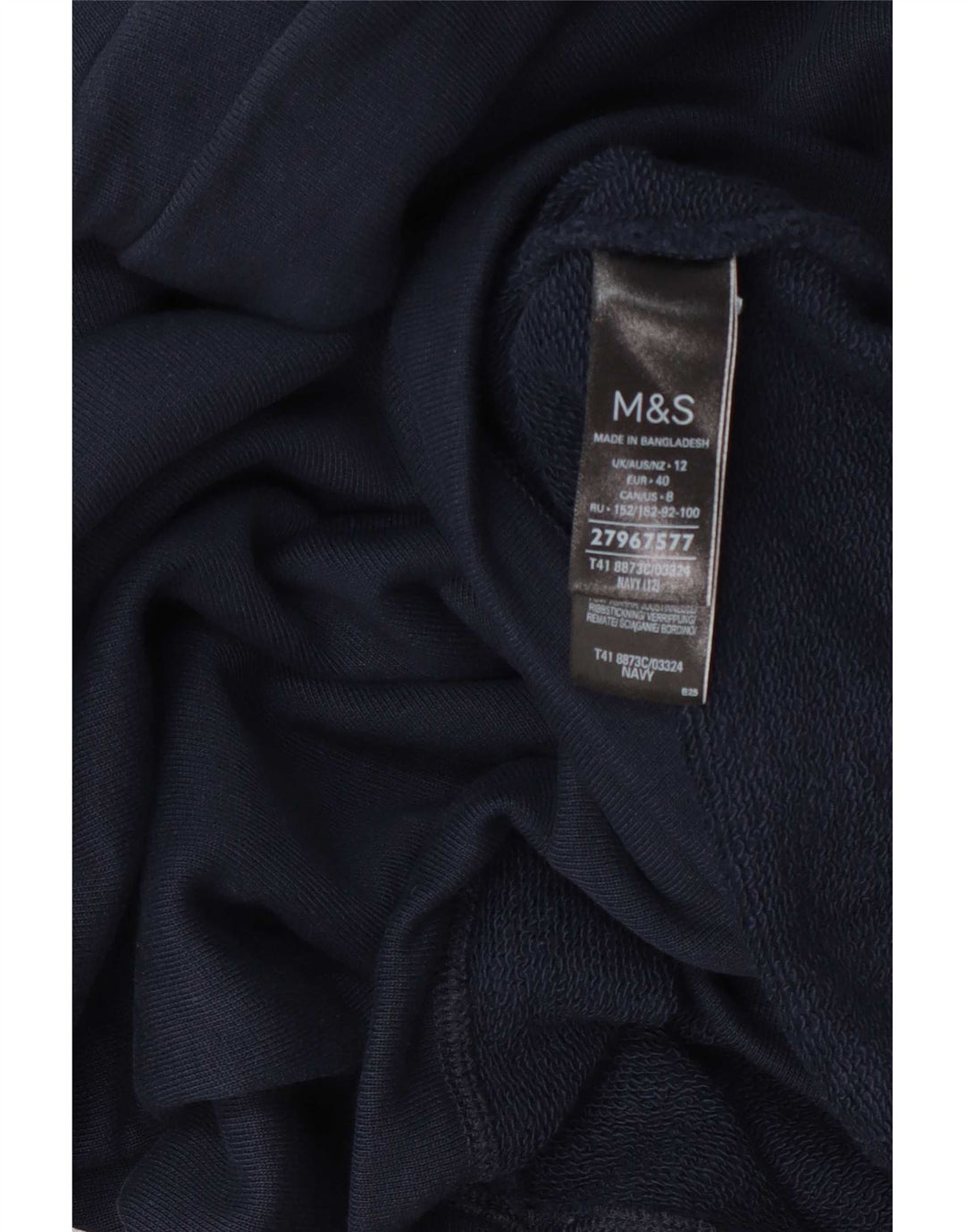 Marks & Spencer Damen-Sweatshirt mit Rollkragen, Gr. 12, mittleres Marineblau