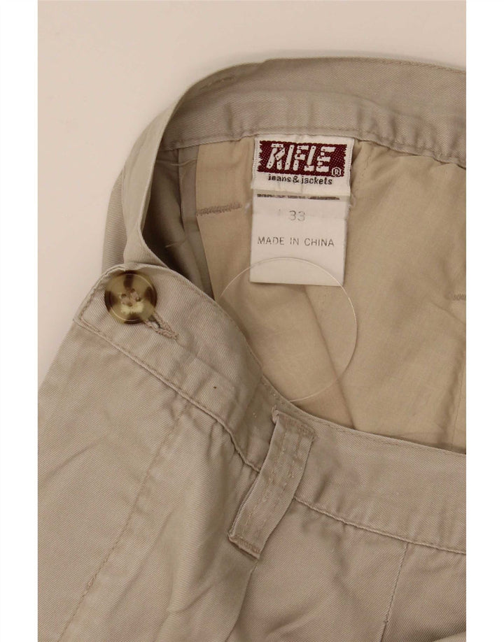 Rifle Mens Pegged Chino Shorts W33 Mittelbeige Baumwolle