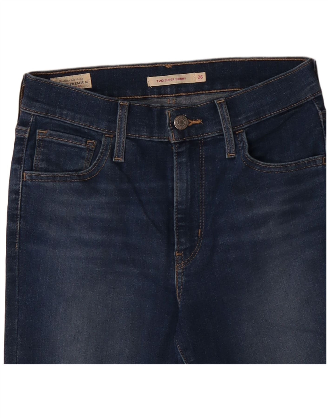 LEVI'S Damen 720 Skinny Jeans W26 L28 Blaue Baumwolle