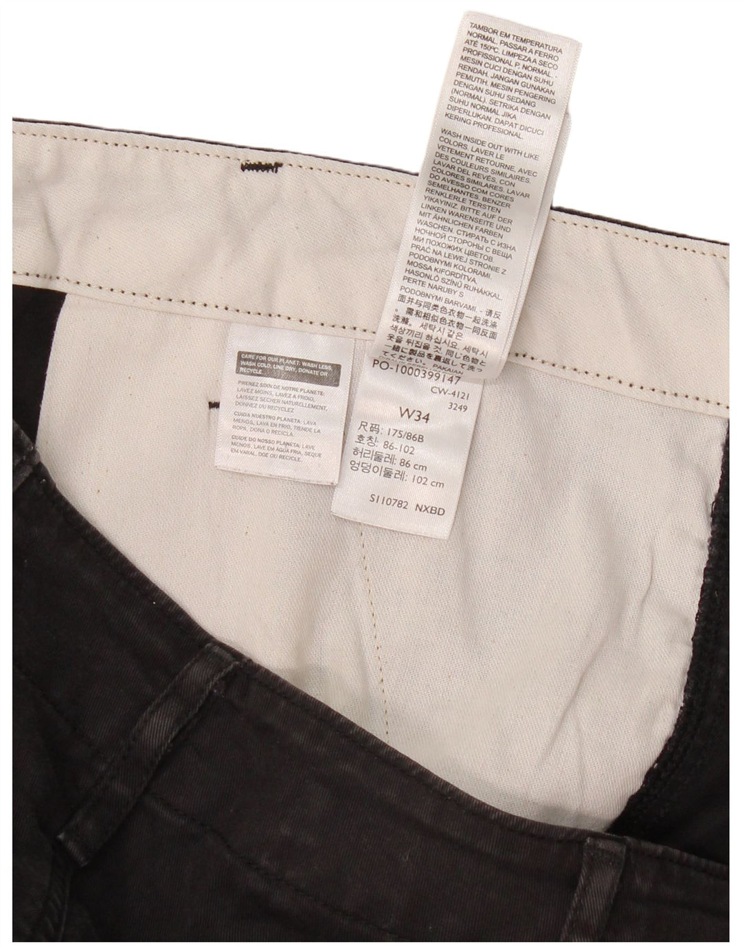 Levi's Slim Cargo-Hose für Herren, W34, L29, schwarze Baumwolle