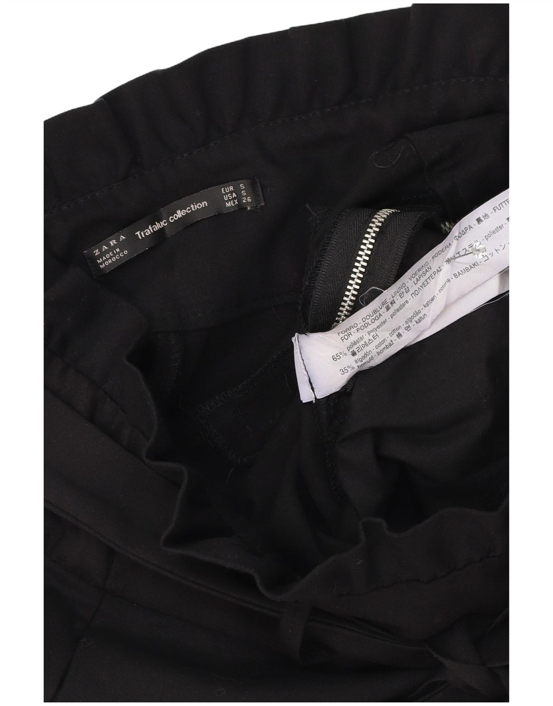 Zara Damen Trafaluc Hotpants mit hoher Taille, Größe S, W26, Schwarz, Polyester