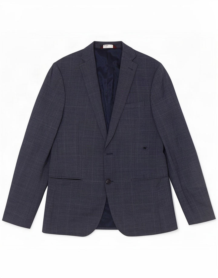 Marks & Spencer Herren Slim Fit 1-Knopf-Blazerjacke UK 40 Large Blue Check