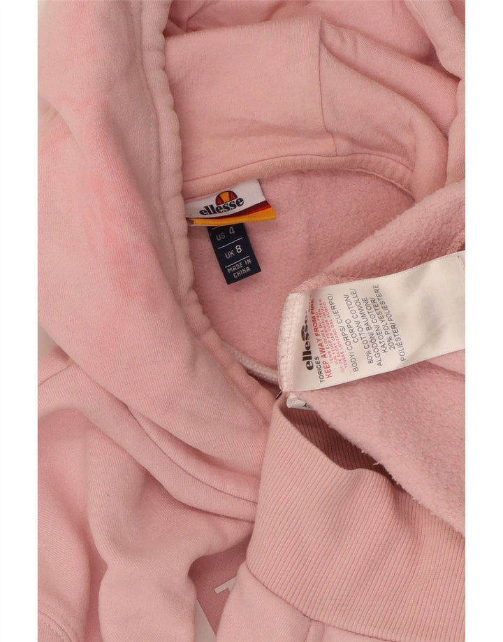 ELLESSE Damen-Pullover mit übergroßem grafischem Kapuzenpullover, Gr. 8, Größe S, Rosa, Baumwolle