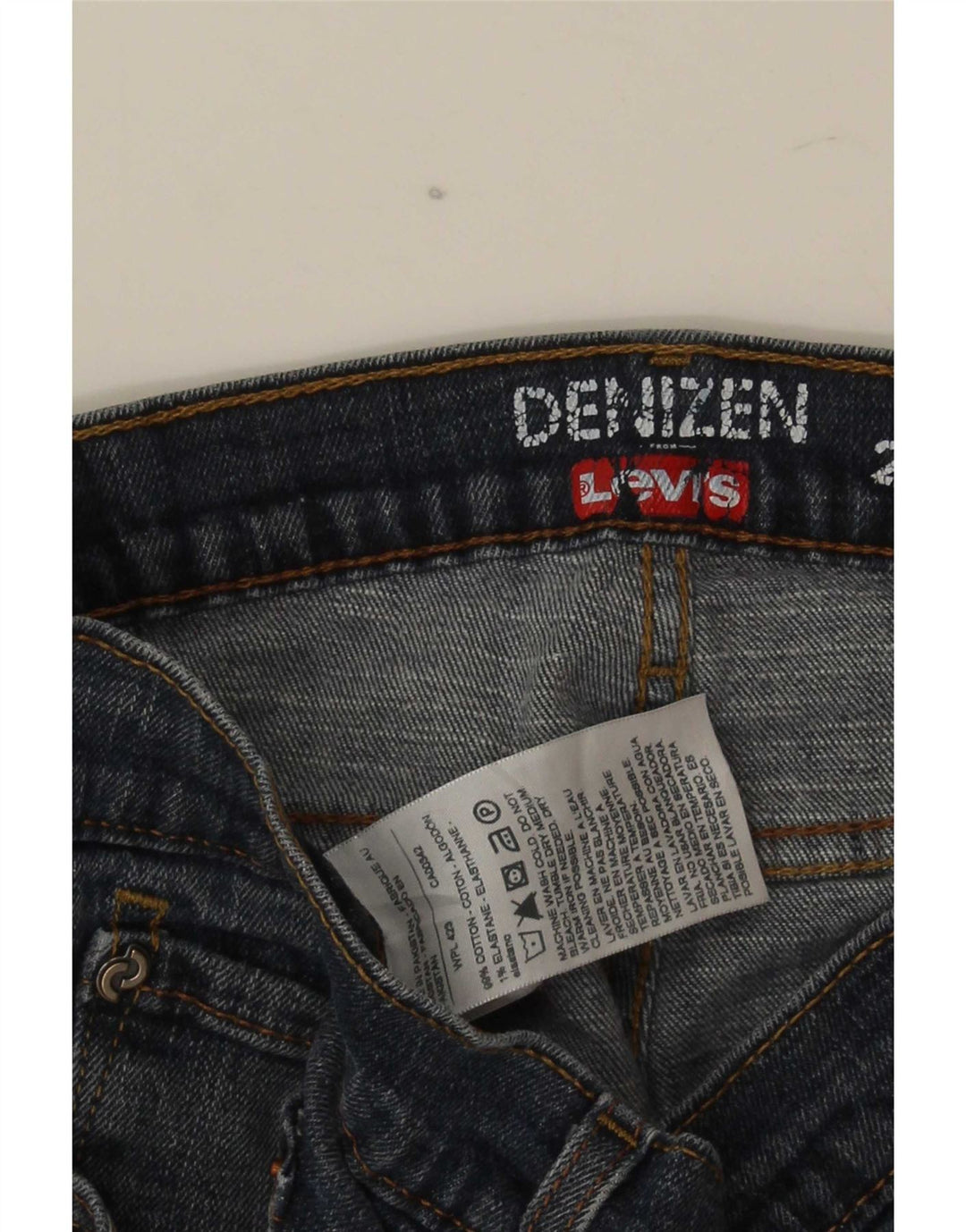 Levi's Herren Denizen Slim Straight Jeans W34 L30 Marineblaue Baumwolle