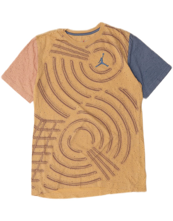 JORDAN Grafik-T-Shirt für Jungen, 13–14 Jahre, XL, gelbe Farbblock-Baumwolle