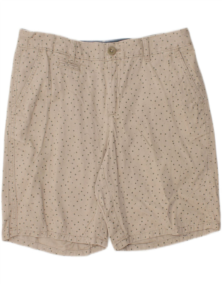 EDDIE BAUER Mens Chino Shorts W34 Large  Beige Spotted Cotton