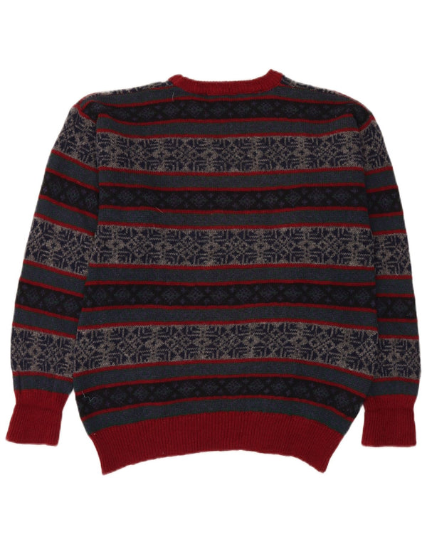 VINTAGE Herren-Pullover mit Rundhalsausschnitt, mittelgroß, mehrfarbig, Fair Isle