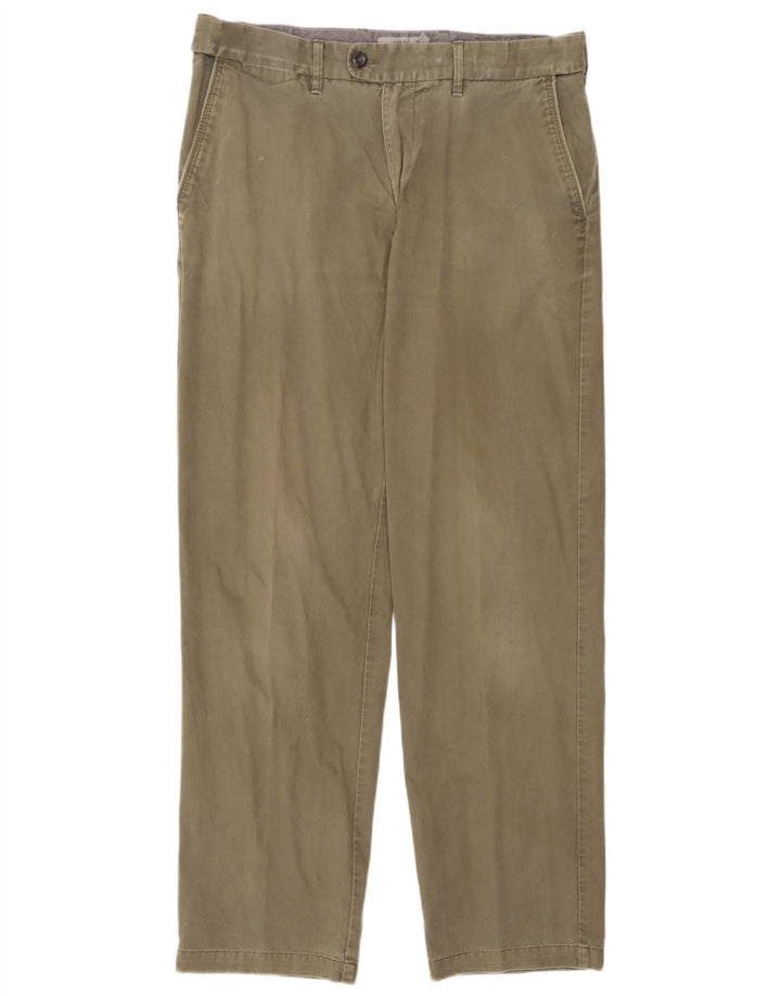 Marks & Spencer Herren-Chinohose mit normaler Passform, W34, L31, Khaki, Baumwolle
