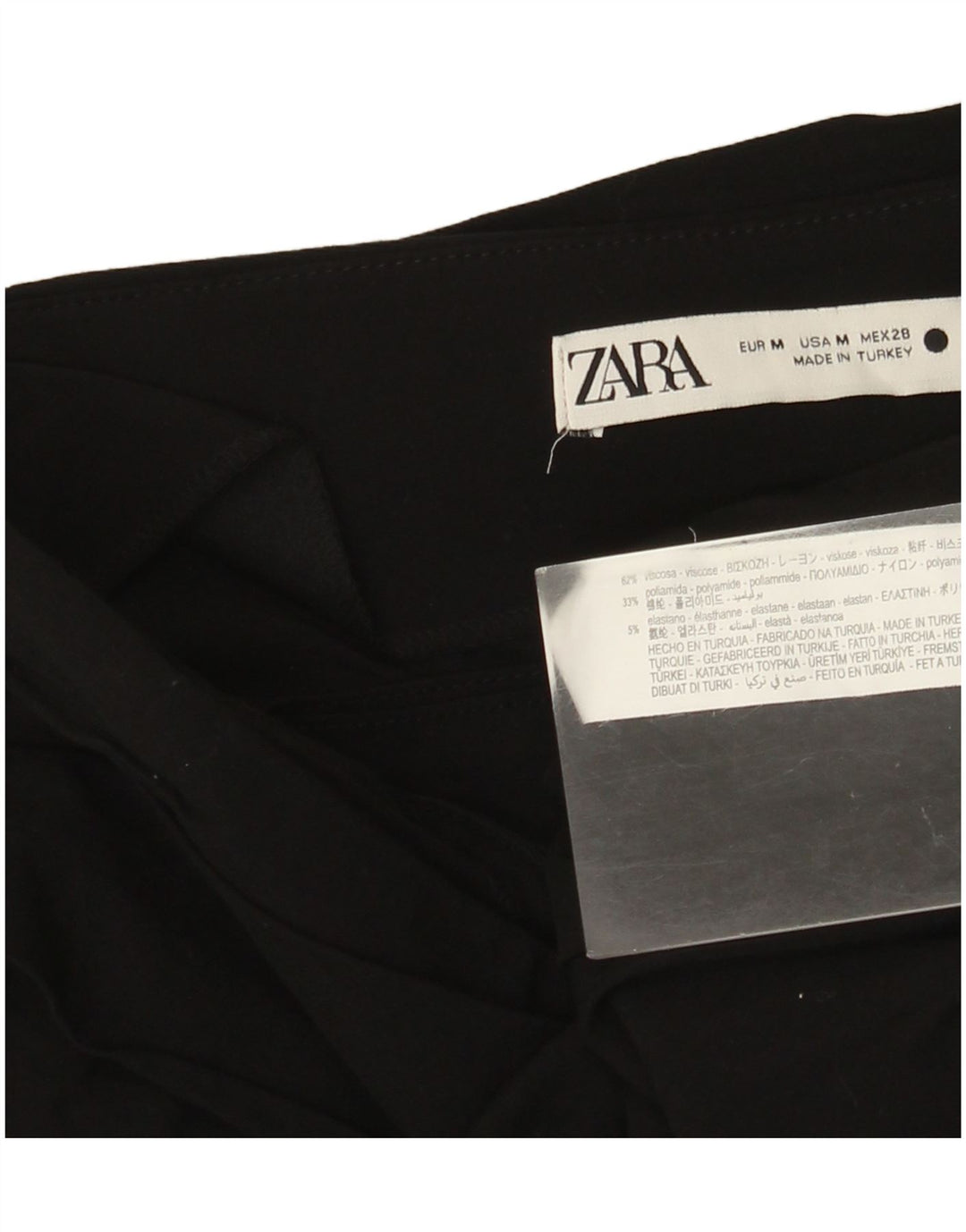 Zara Damen Crop One Shoulder Top UK 12 Mittelschwarze Viskose