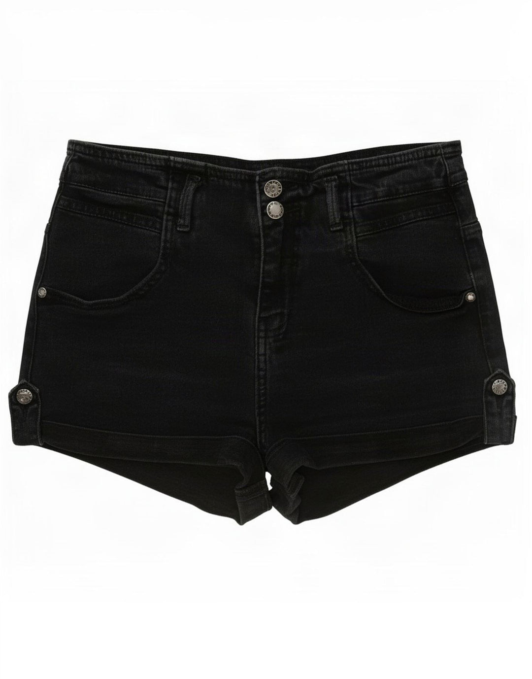 Topshop Damen Moto Denim Shorts Medium W28 Schwarz