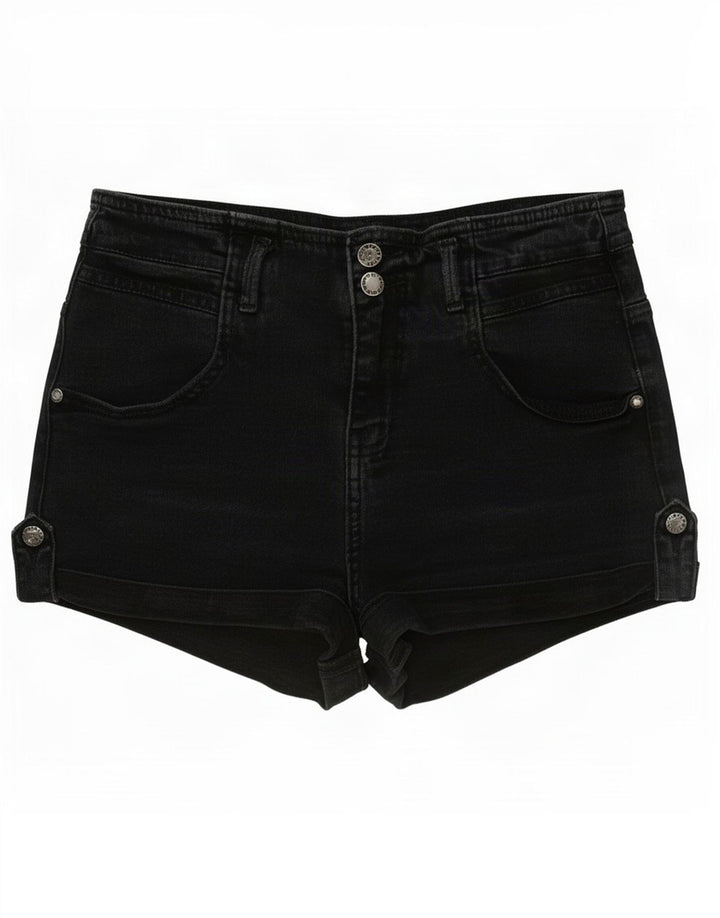 Topshop Damen Moto Denim Shorts Medium W28 Schwarz