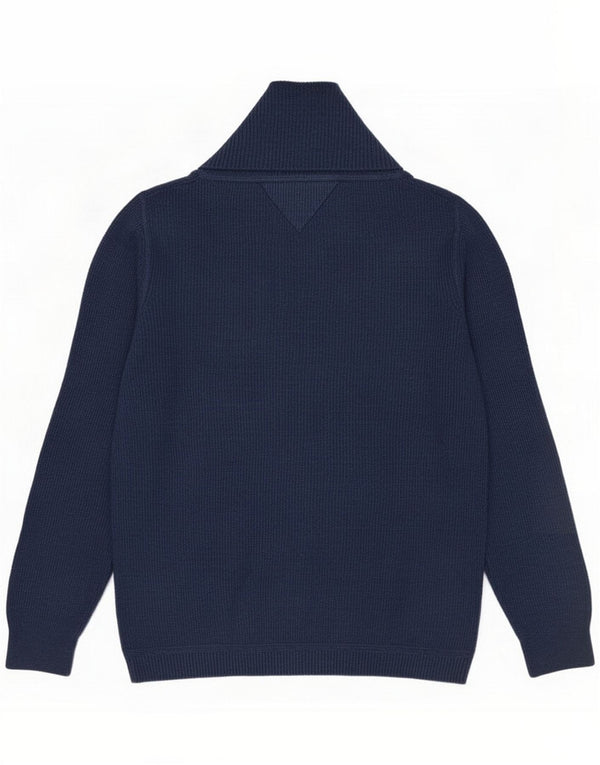 Tommy Hilfiger Herren-Pullover mit Schalkragen, XL, marineblaue Baumwolle