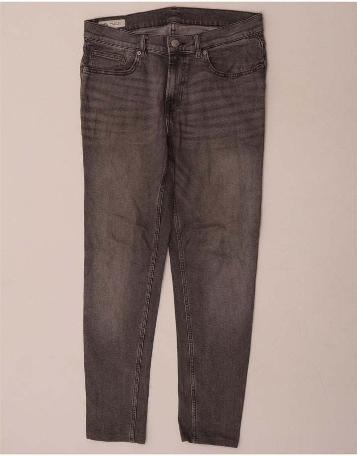 Zara Herren Slim Jeans EU 42 Large W32 L30 Graue Baumwolle