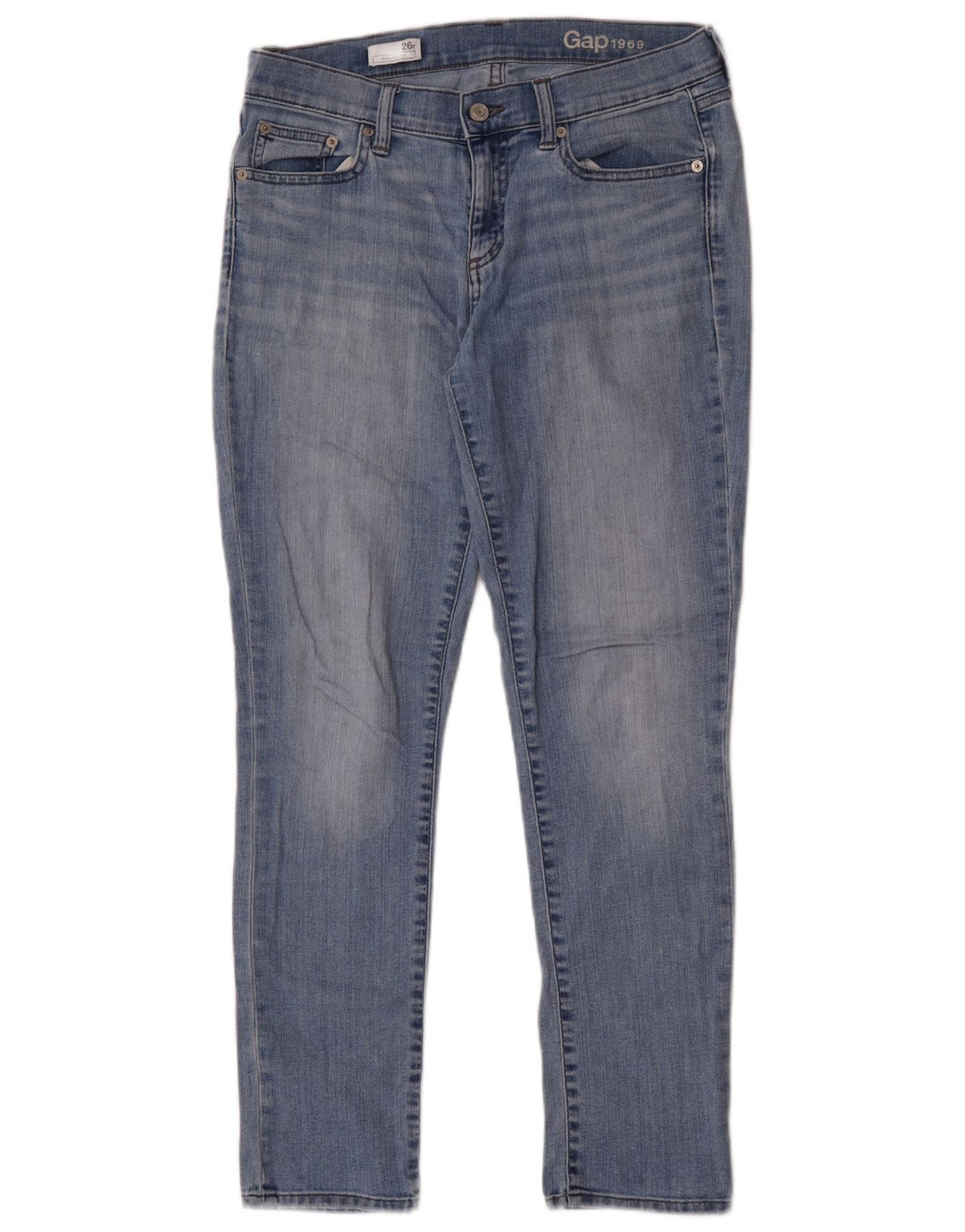 Gap Damen Girlfriend Slim Jeans W26 L29 Blaue Baumwolle