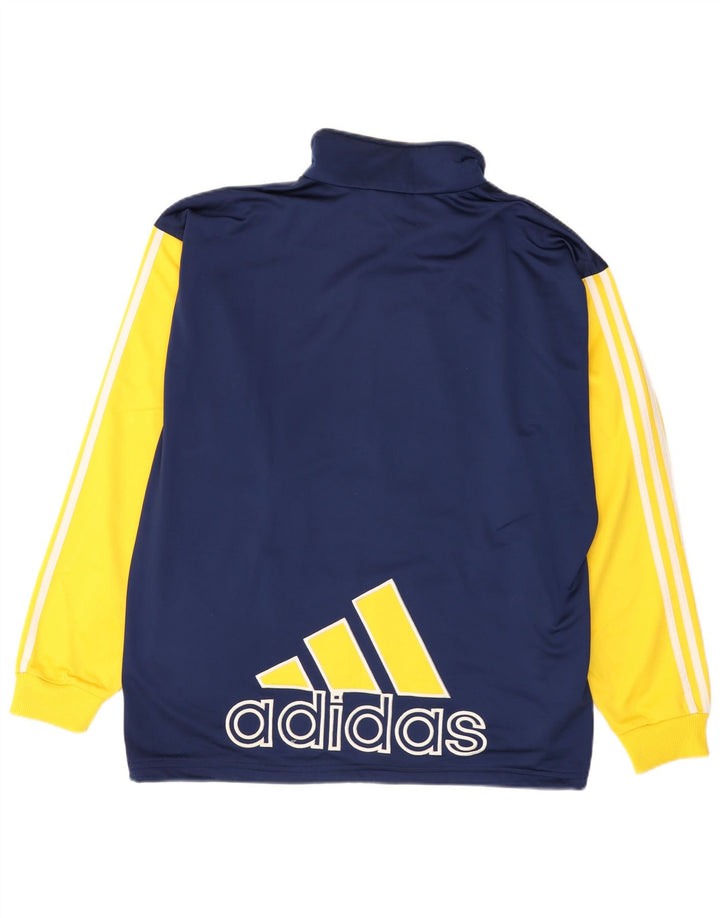 Adidas Herren-Trainingsanzugoberteil, UK-Größe 44/46, groß, Marineblau, Farbblock