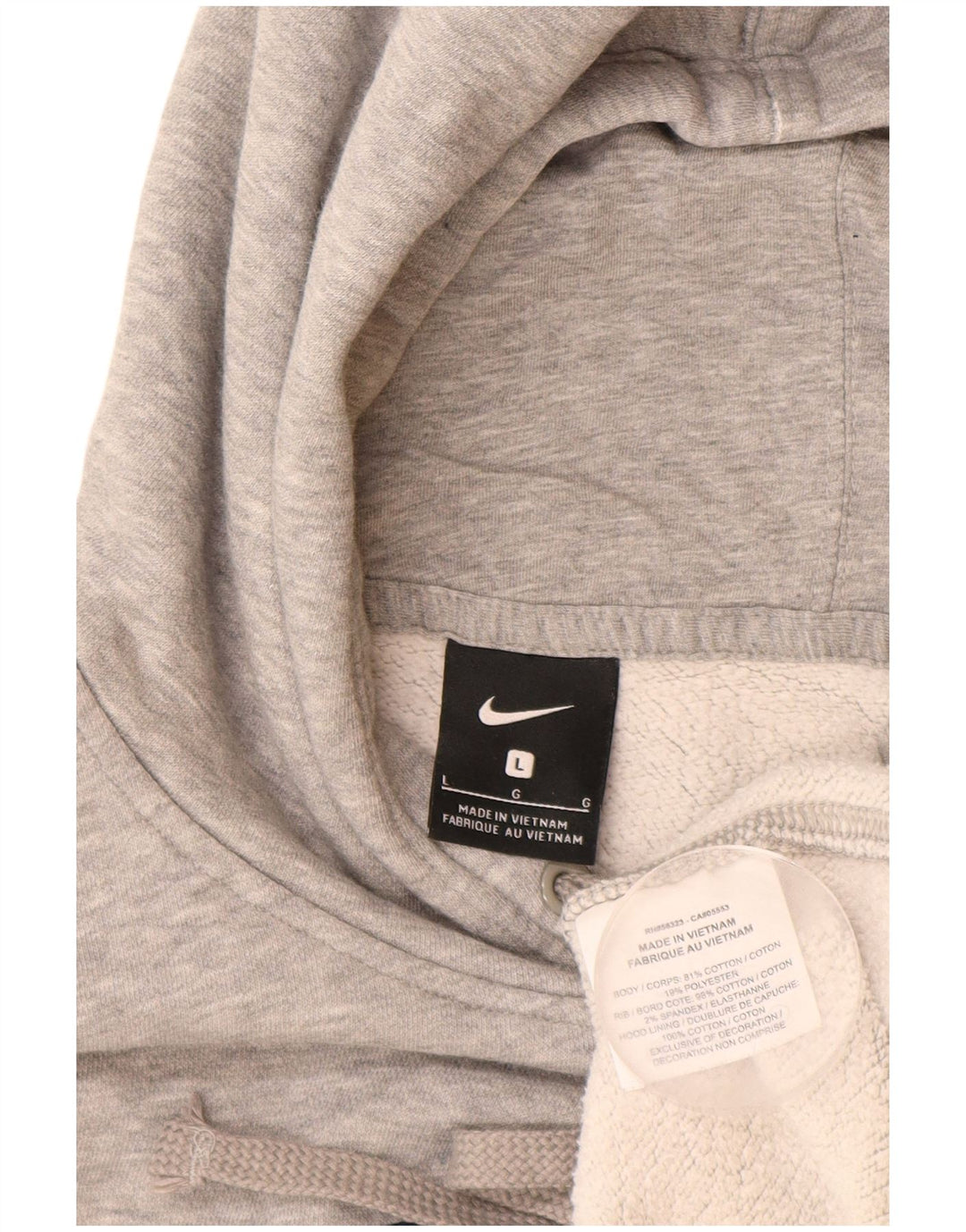 NIKE Herren Moeller Graphic Hoodie Pullover Große graue Baumwolle