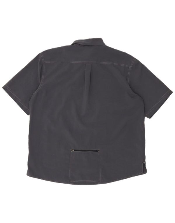 ADIDAS Herren Kurzarmhemd UK 46/48 XL Marineblau Polyester