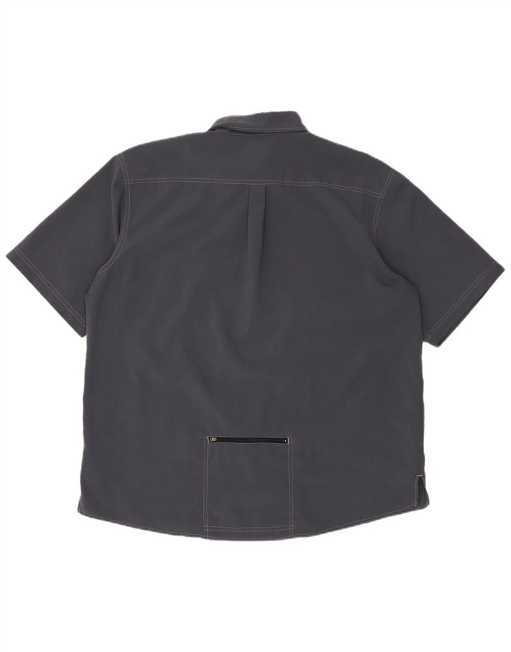 ADIDAS Herren Kurzarmhemd UK 46/48 XL Marineblau Polyester